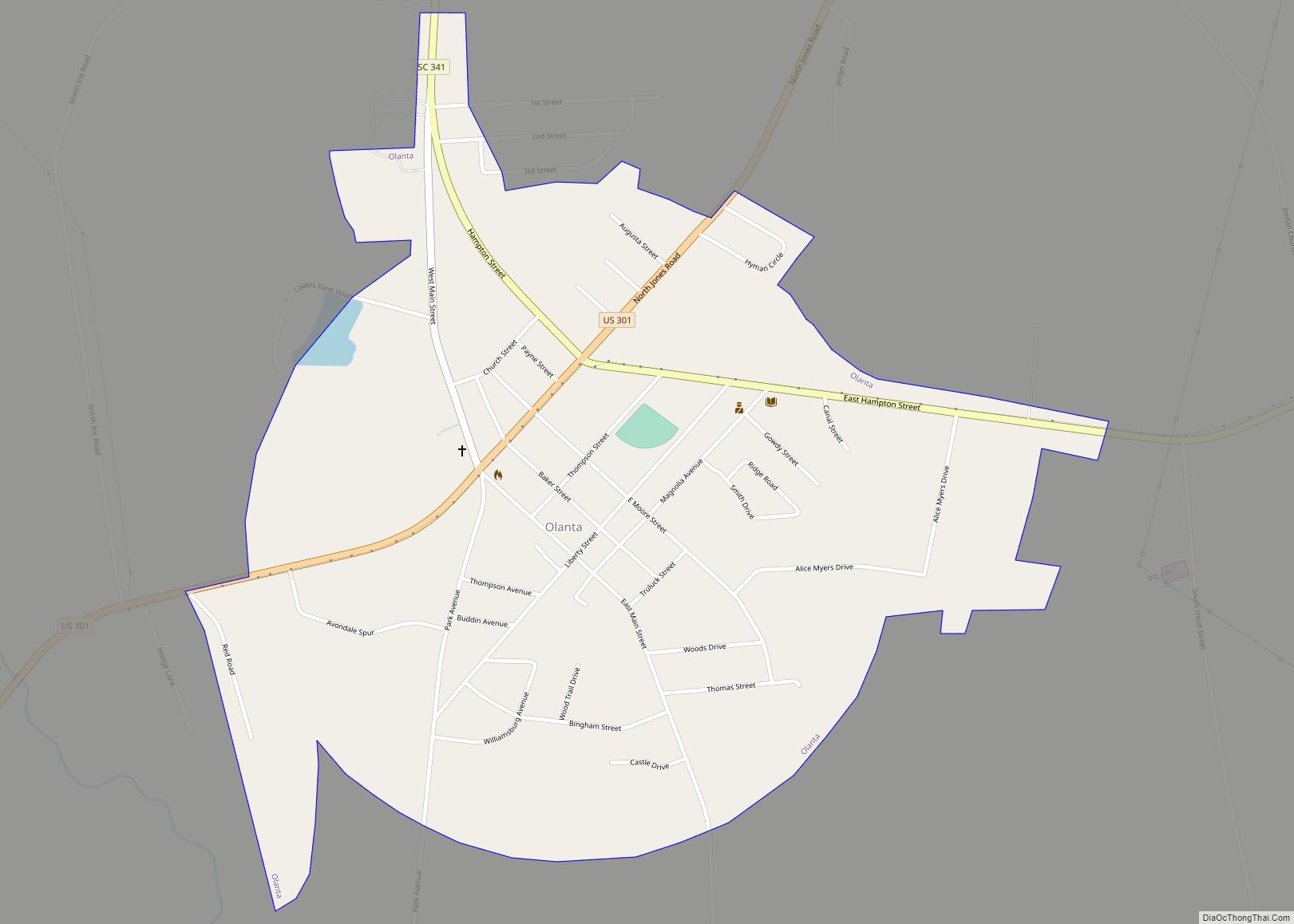 Map of Olanta town