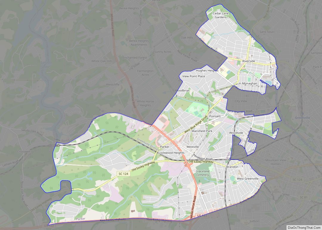 Map of Parker CDP, South Carolina