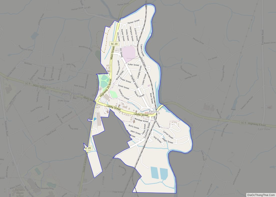 Map of Pelzer town