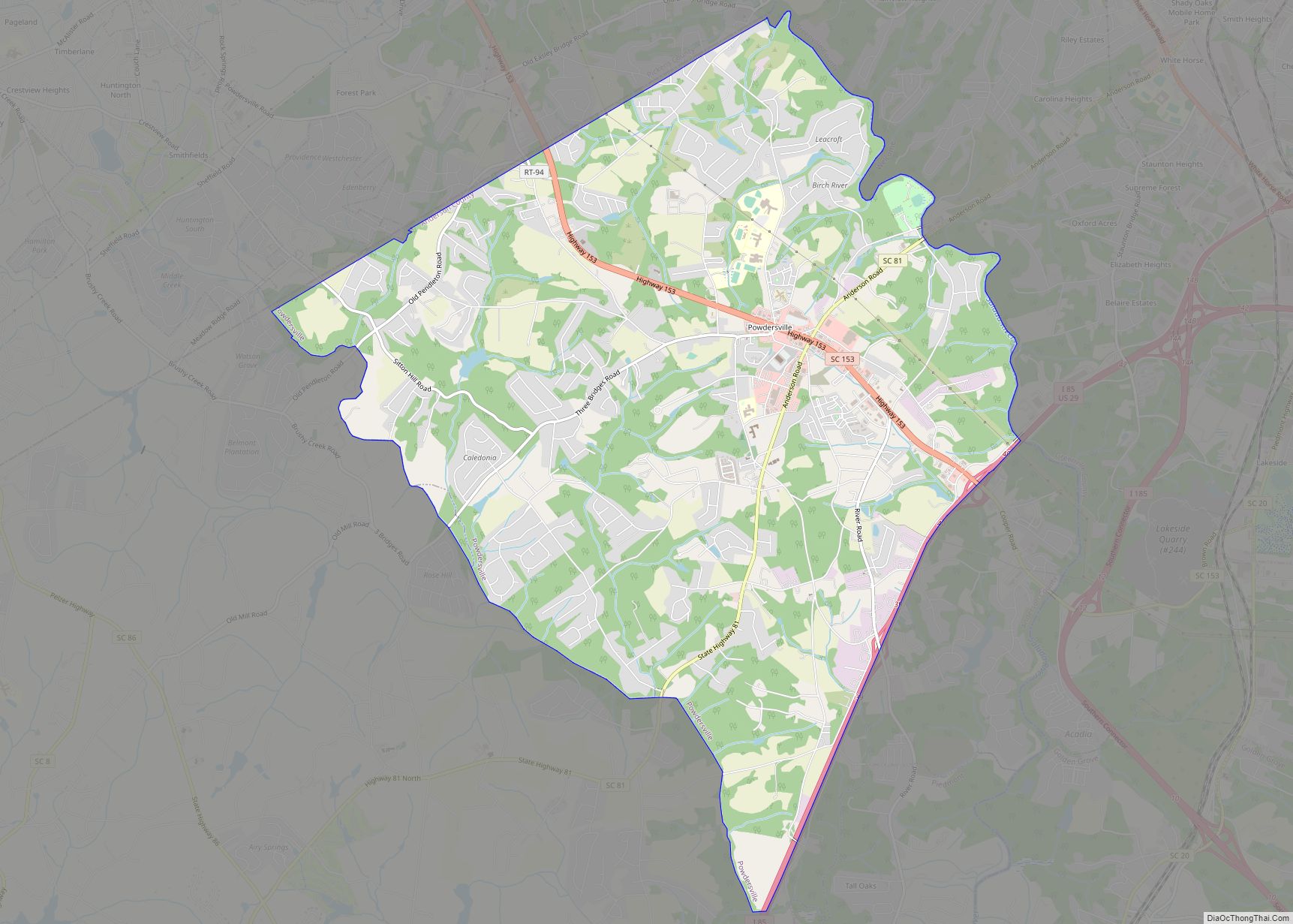 Map of Powdersville CDP
