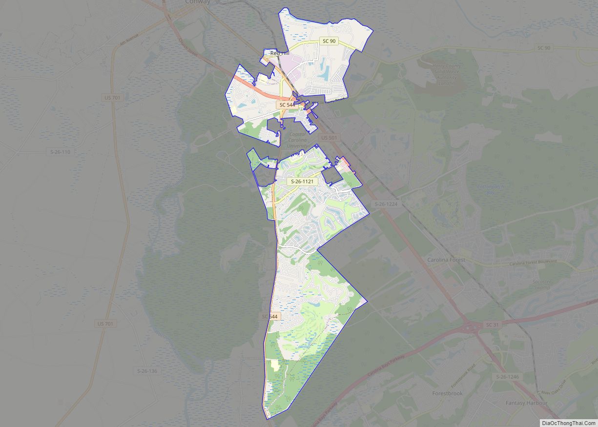 Map of Red Hill CDP, South Carolina