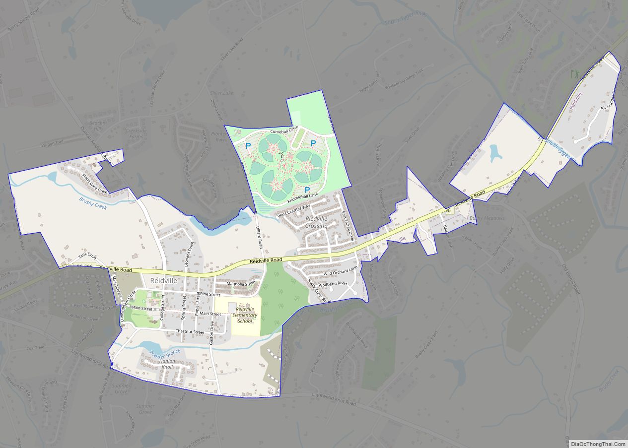 Map of Reidville town