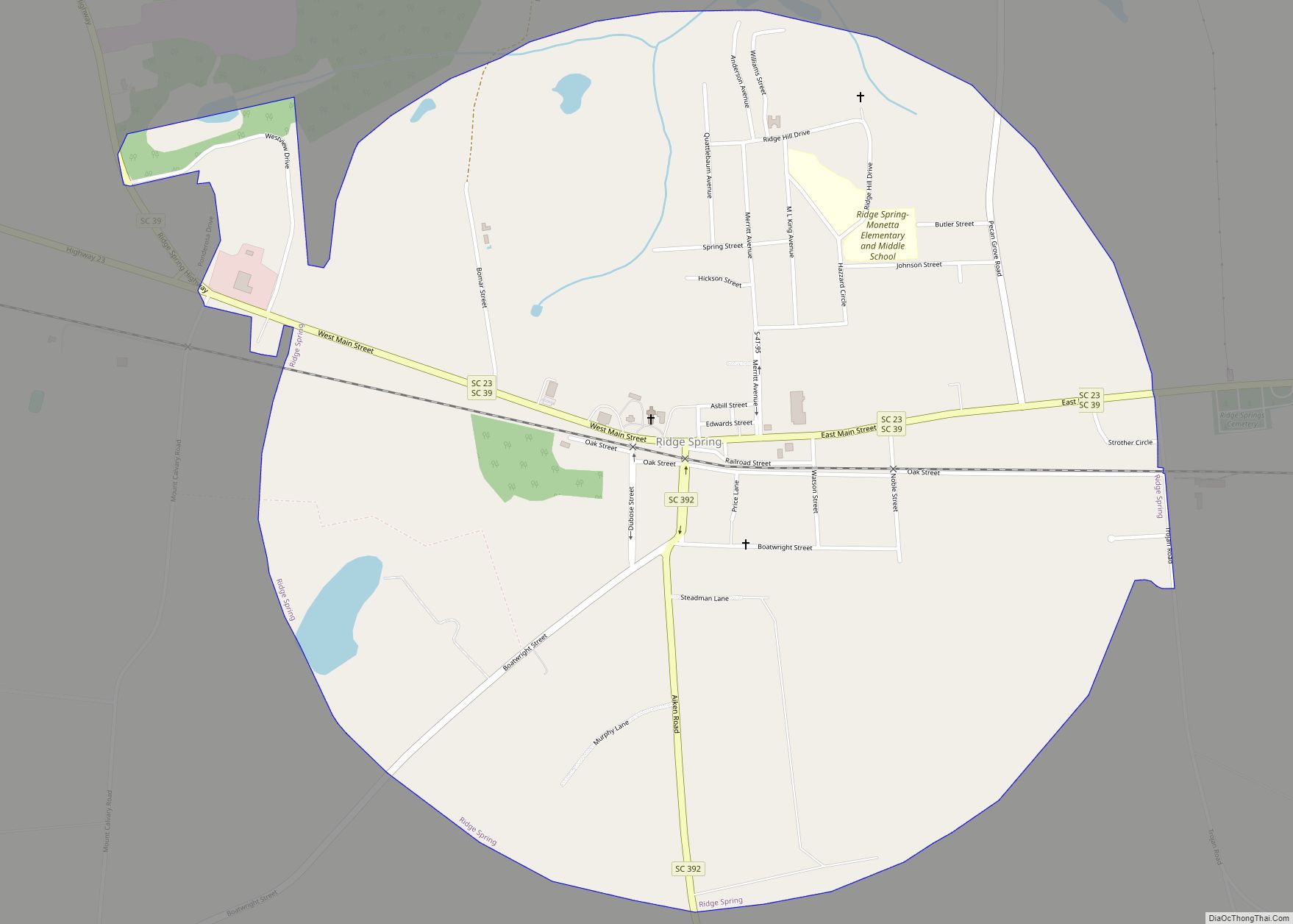 Map of Ridge Spring town