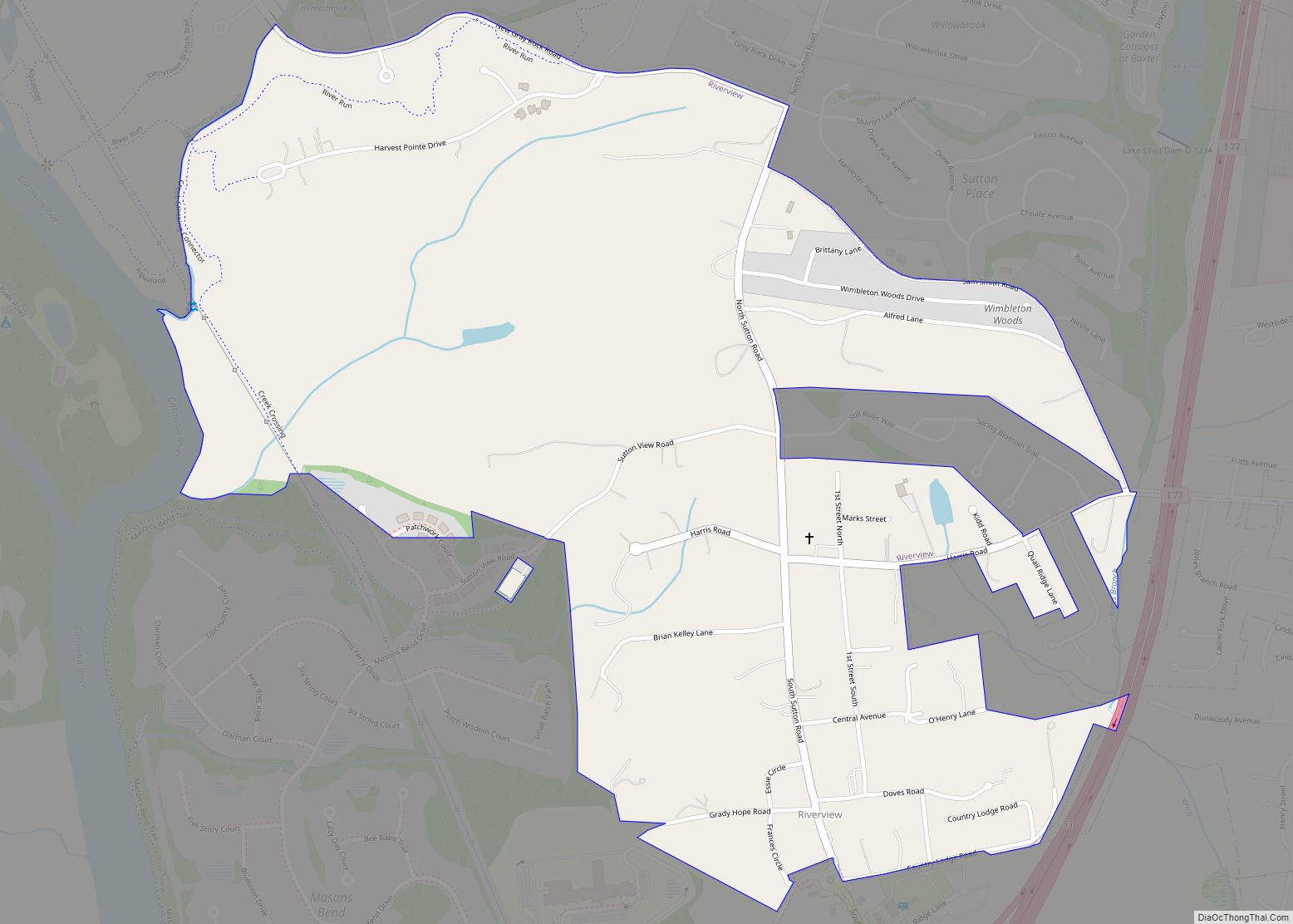 Map of Riverview CDP, South Carolina