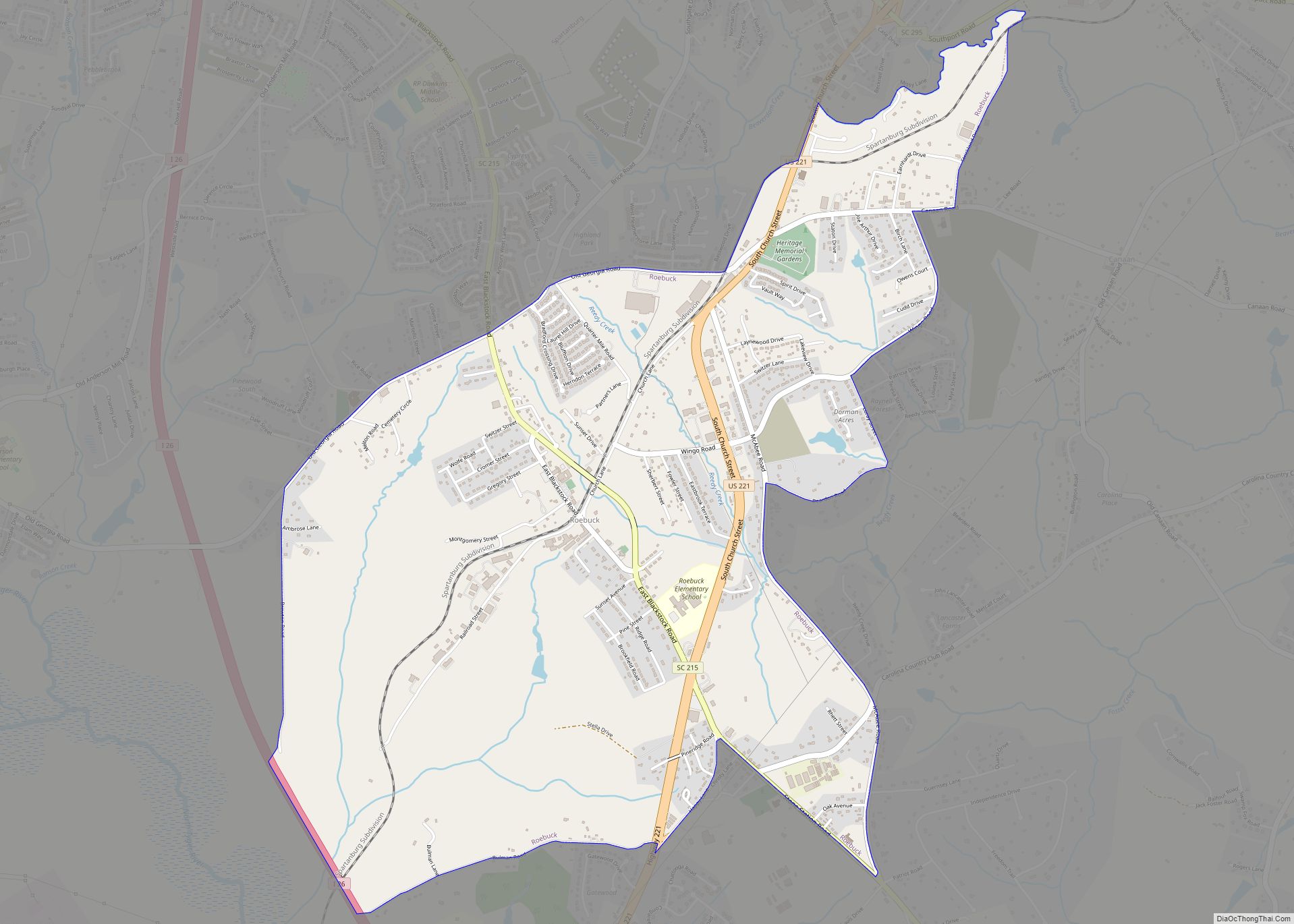 Map of Roebuck CDP