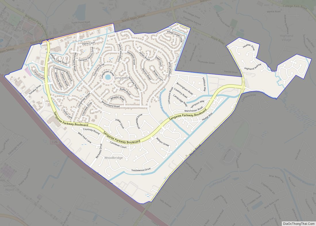 Map of Sangaree CDP - Thong Thai Real