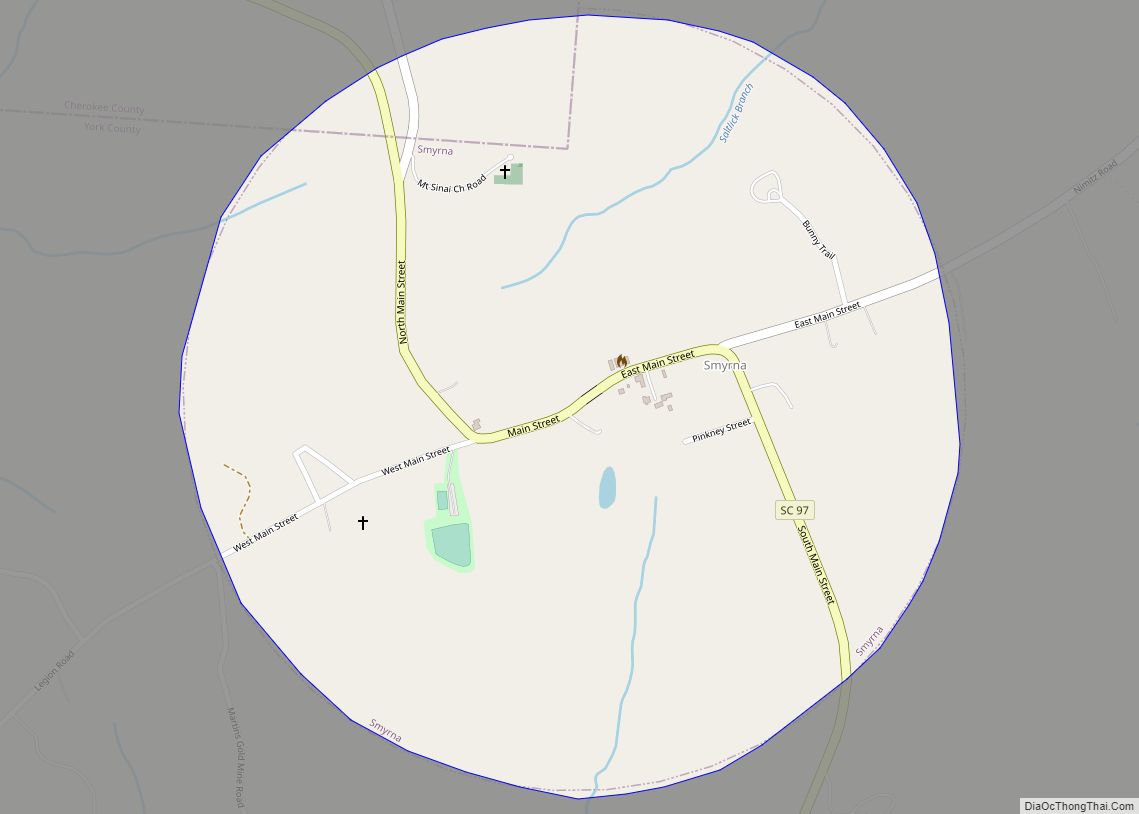 Map of Smyrna town, South Carolina