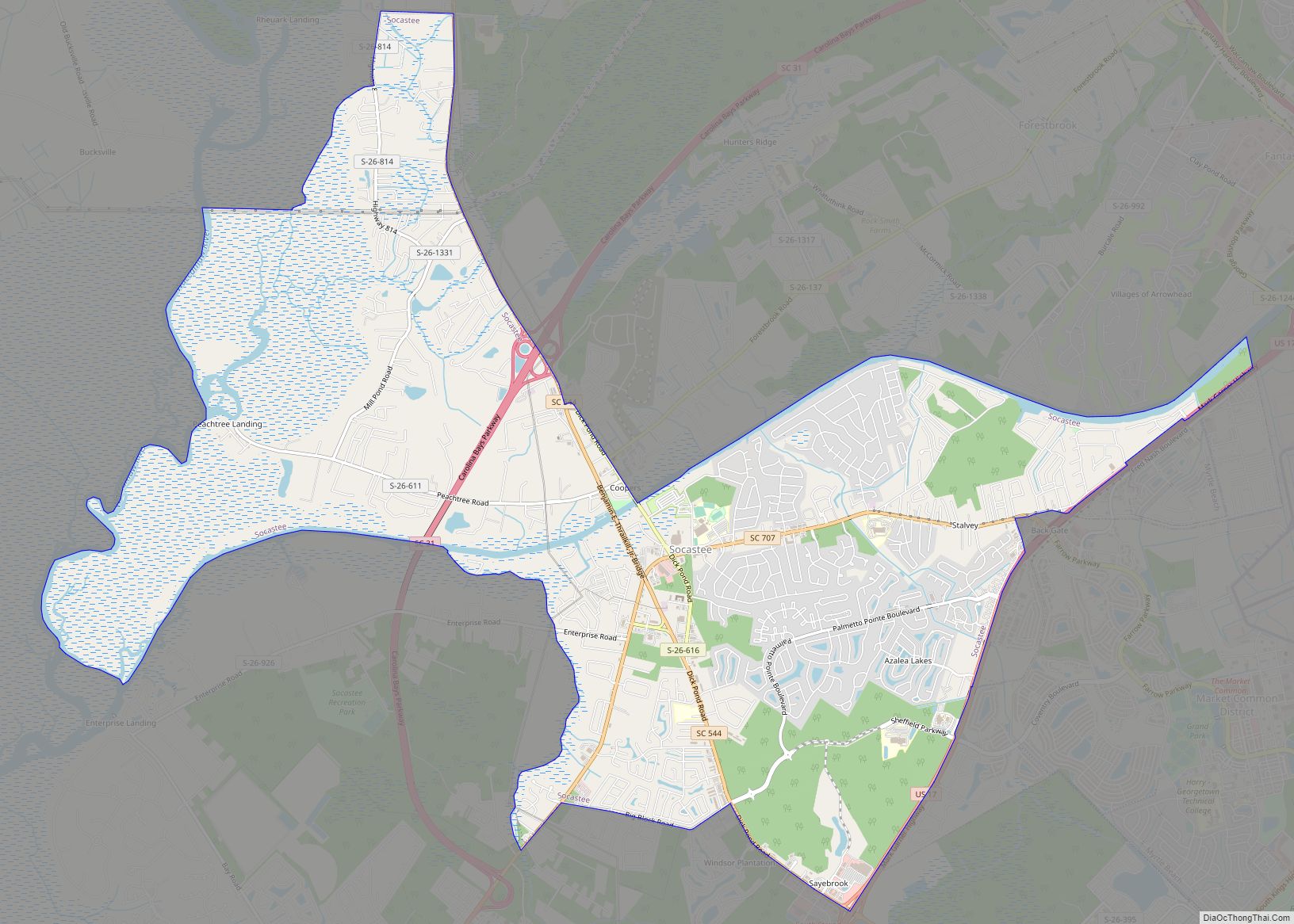 Map of Socastee CDP