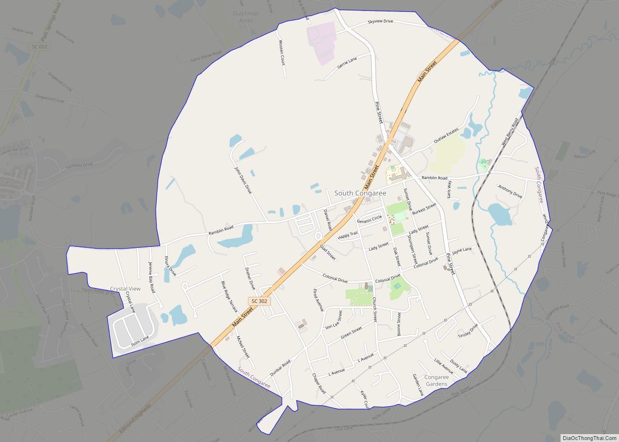 Map of South Congaree town