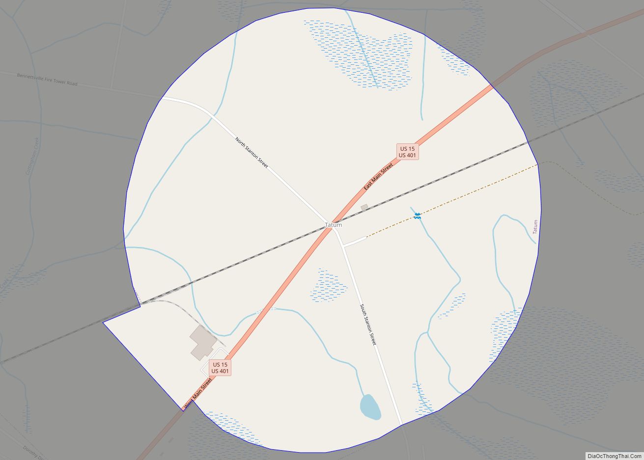Map of Tatum town, South Carolina