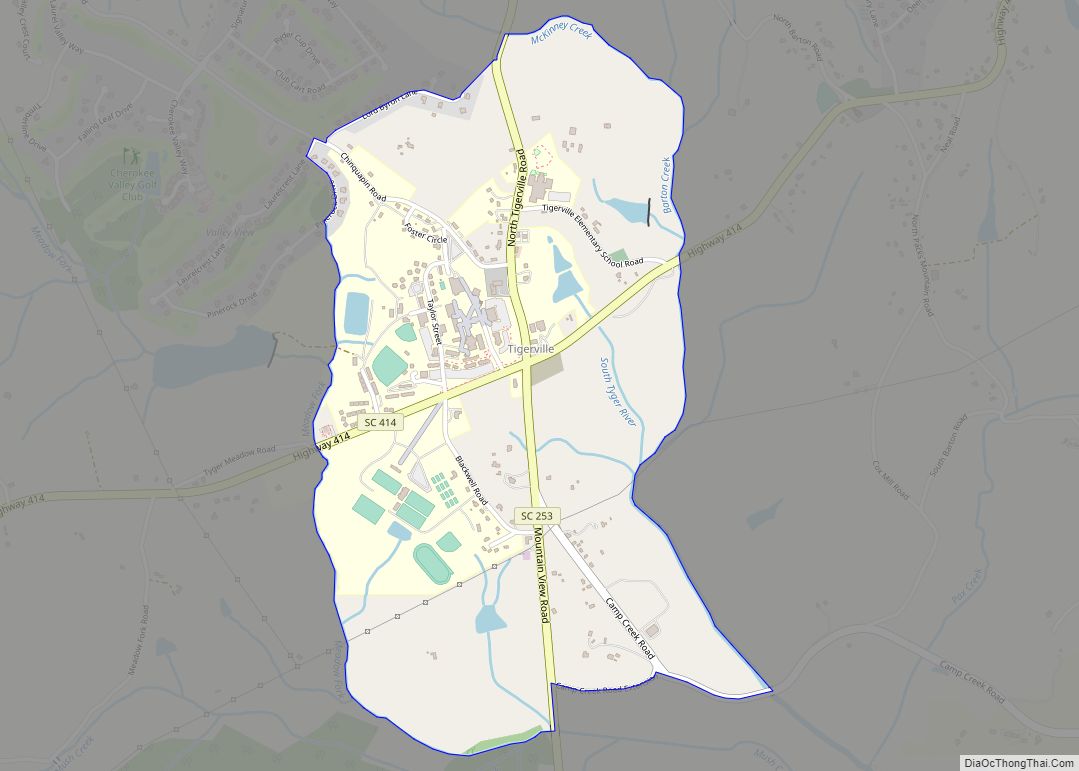 Map of Tigerville CDP