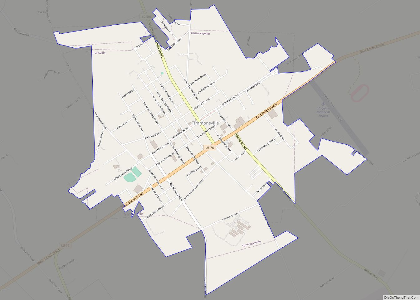 Map of Timmonsville town