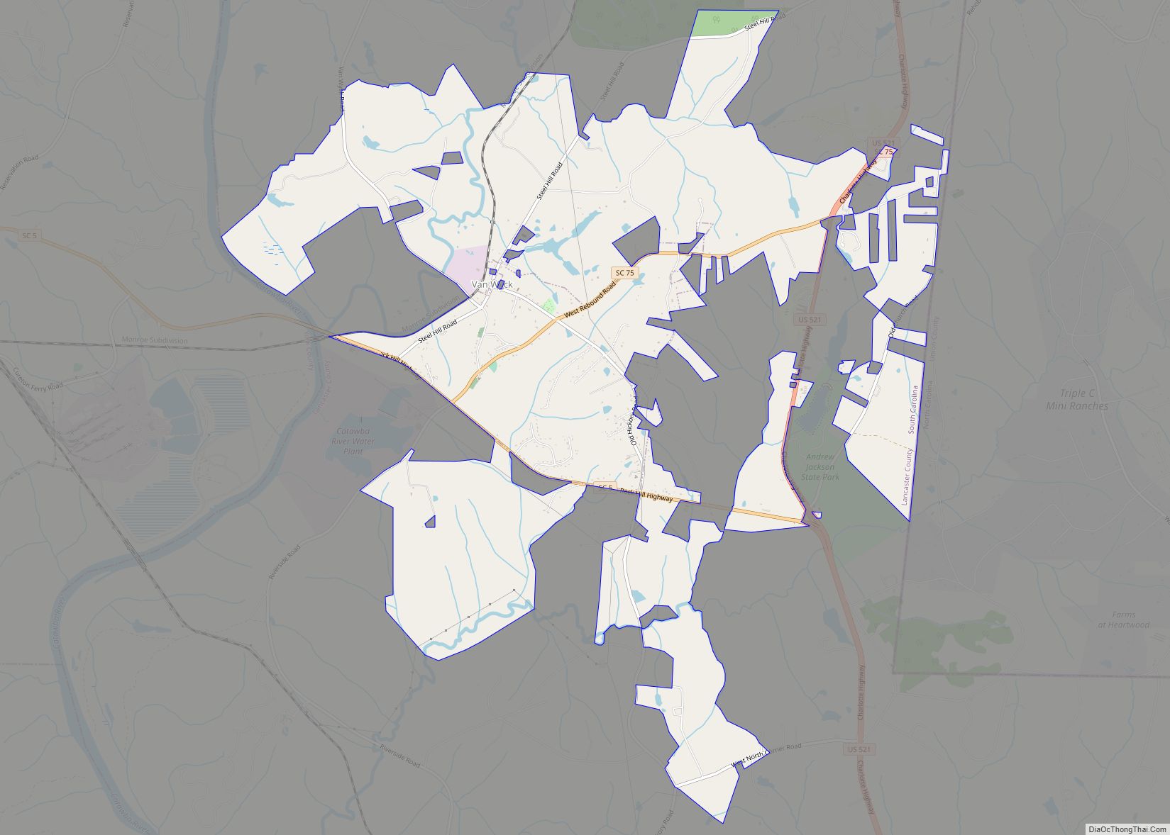 Map of Van Wyck town