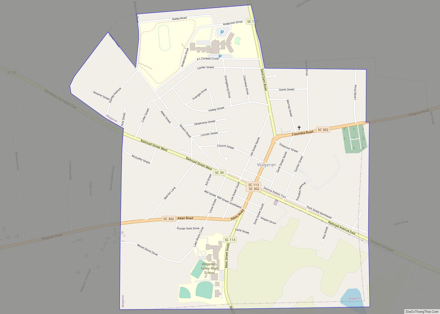 Map of Wagener town