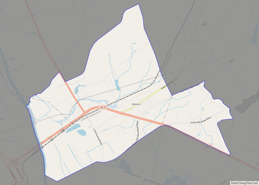 Map of Wallace CDP, South Carolina