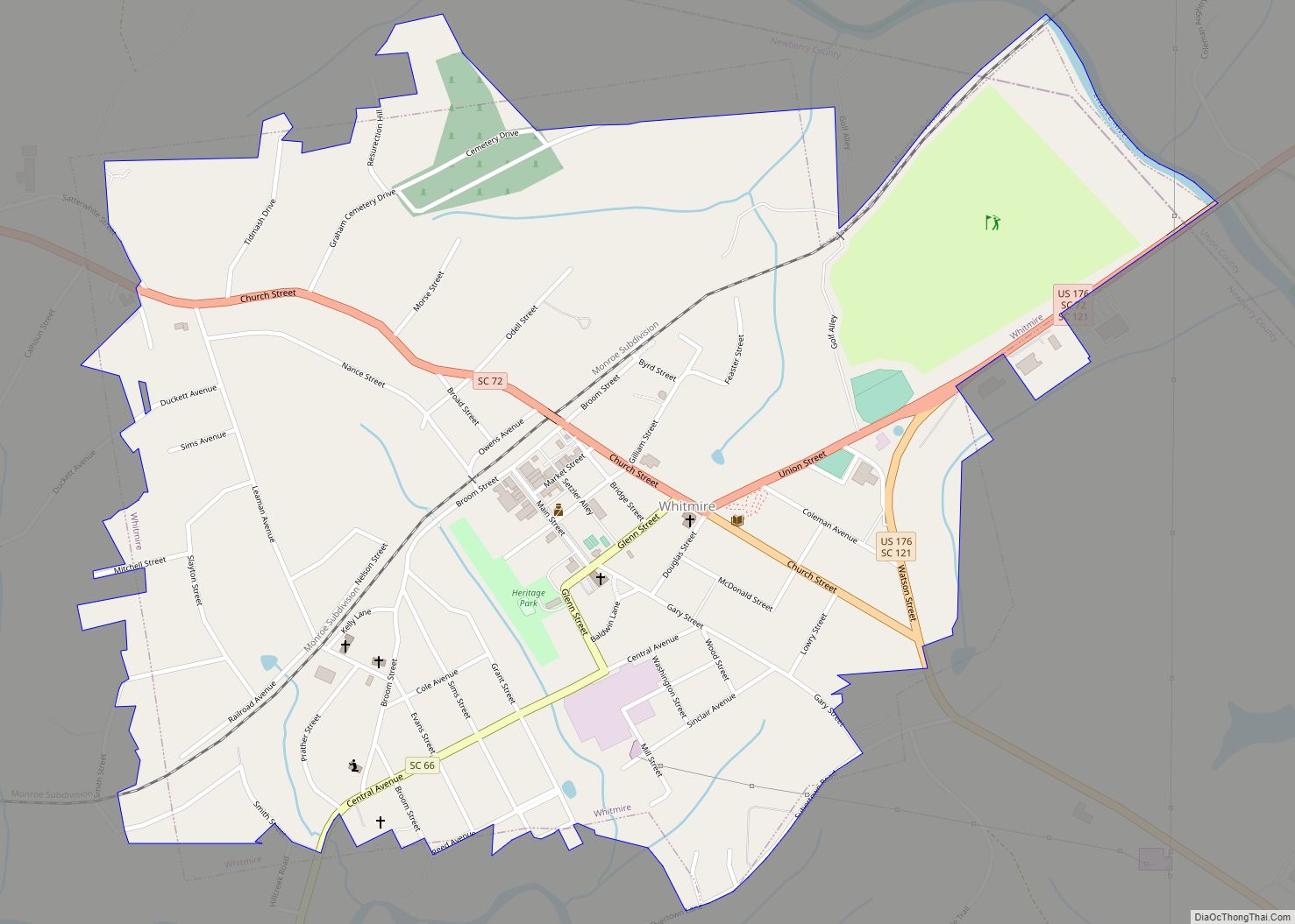 Map of Whitmire town