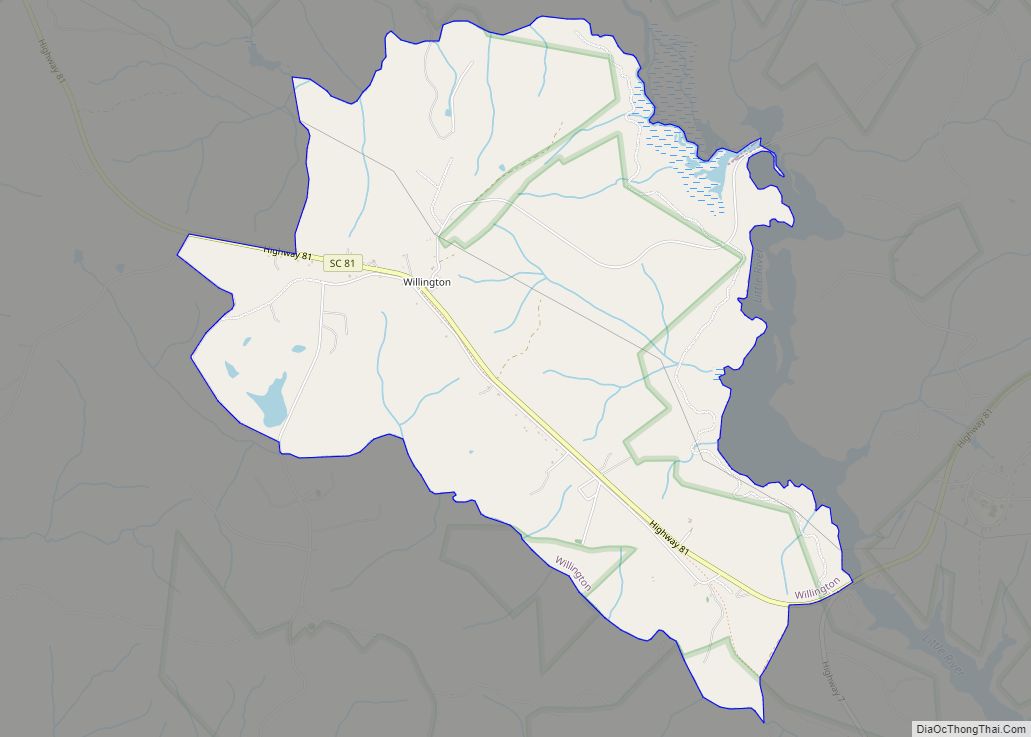 Map of Willington CDP
