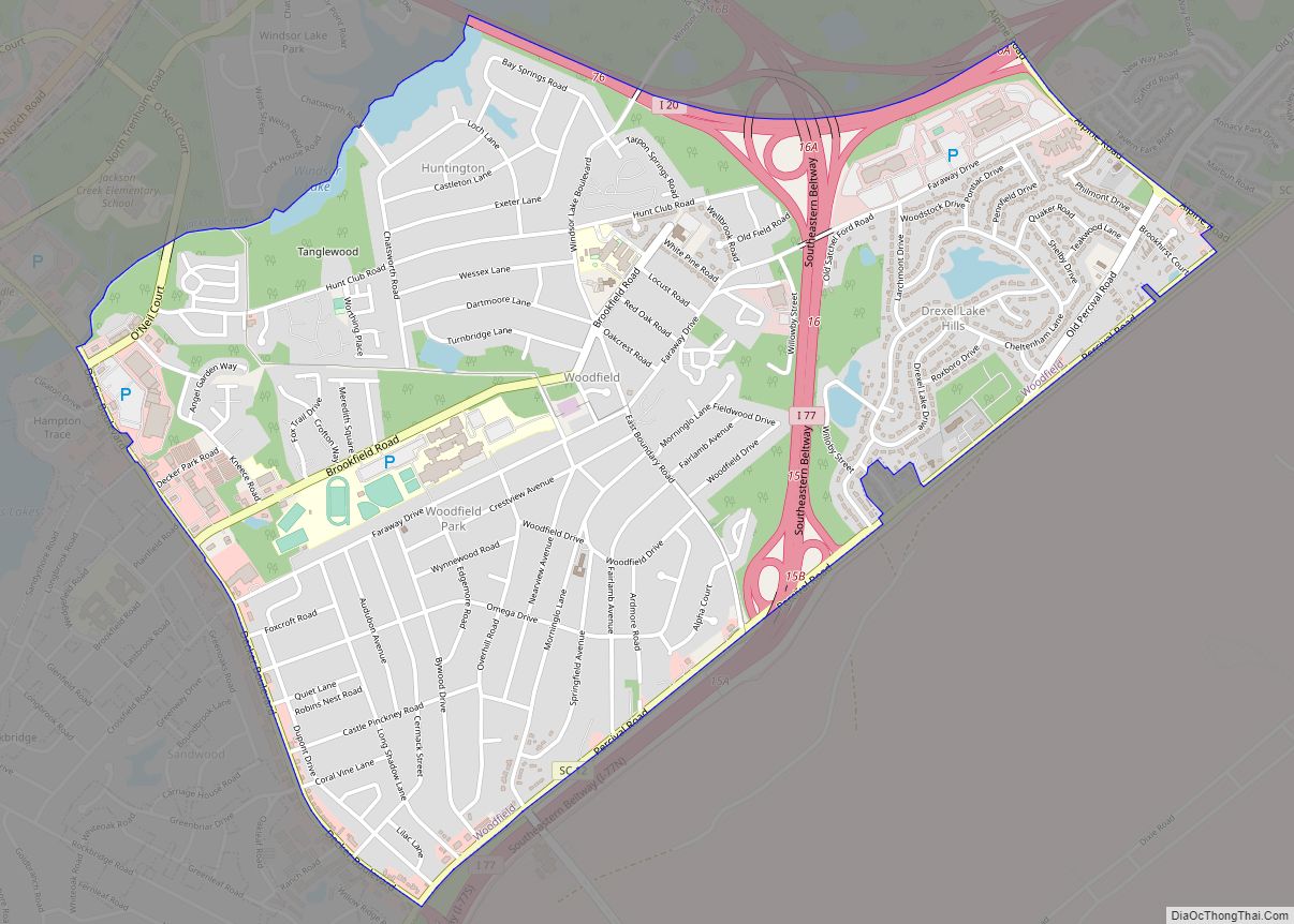Map of Woodfield CDP