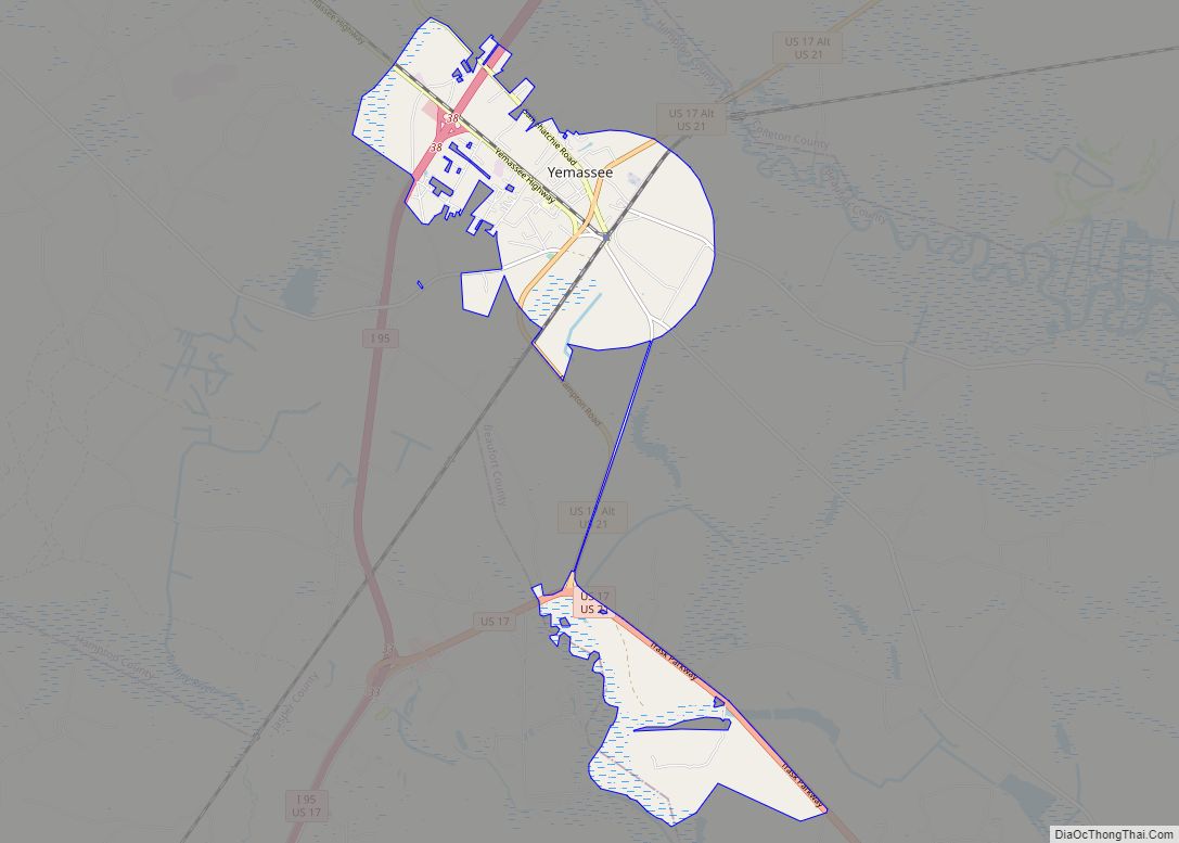 Map of Yemassee town