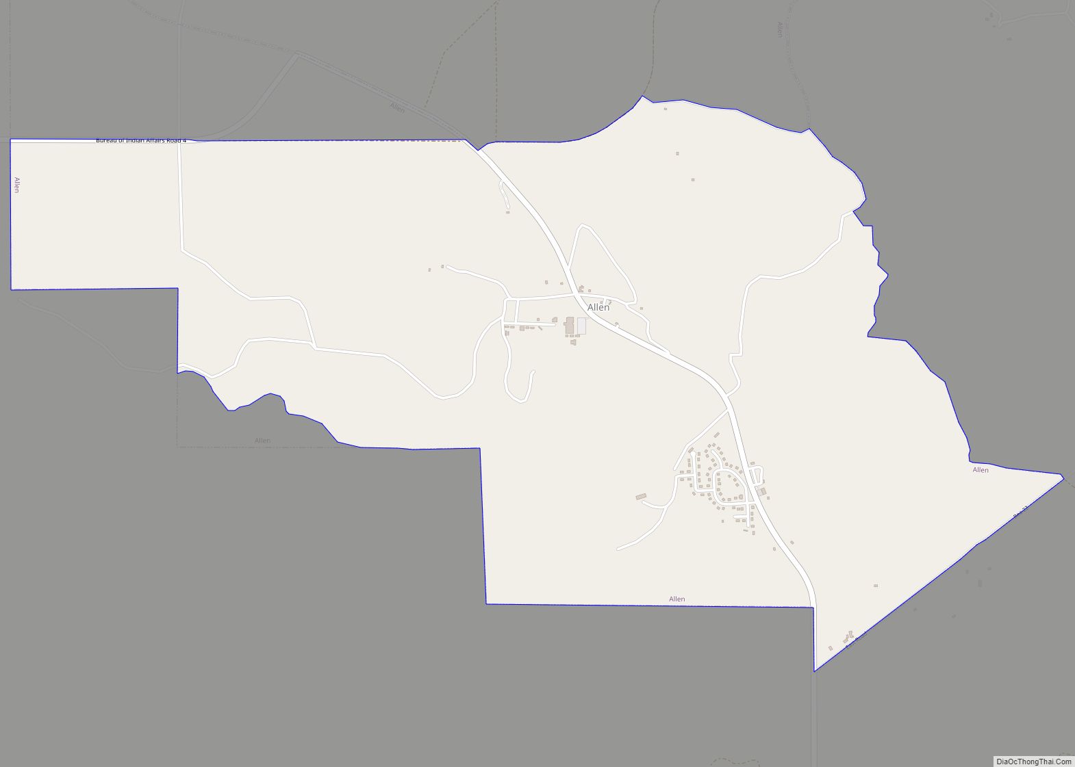 Map of Allen CDP, South Dakota