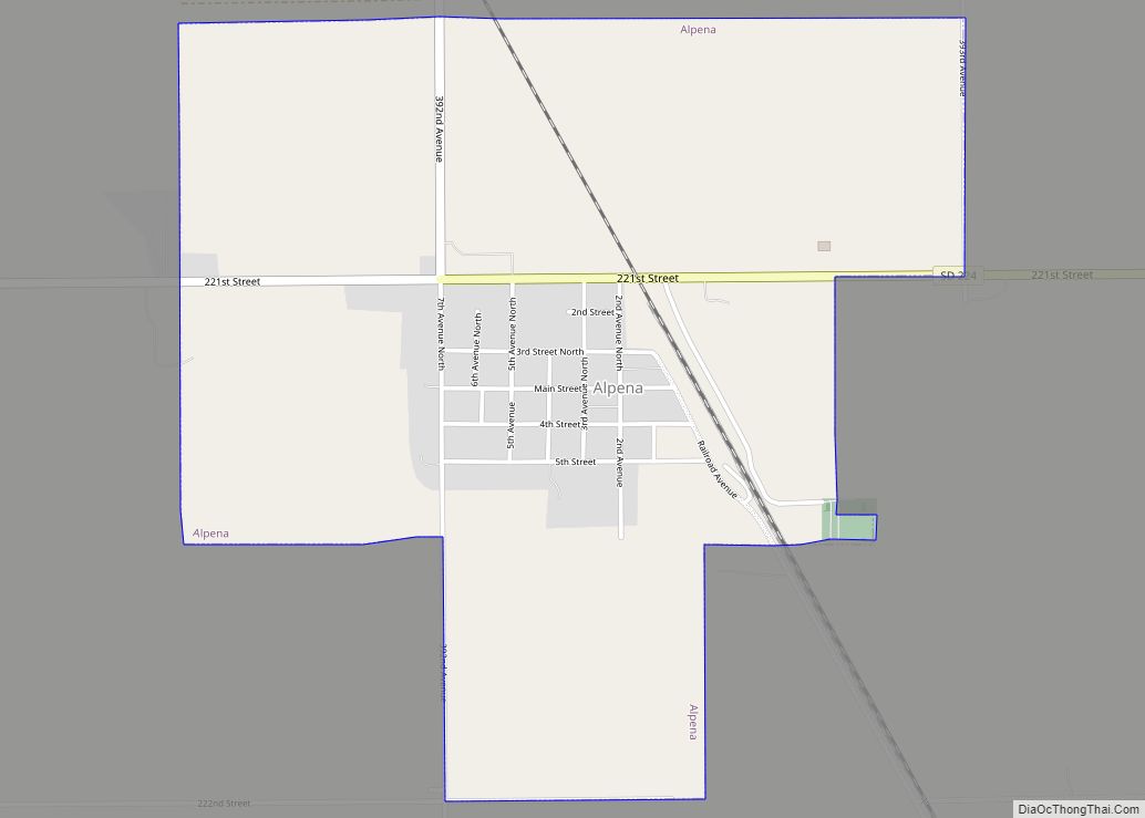 Map of Alpena town, South Dakota