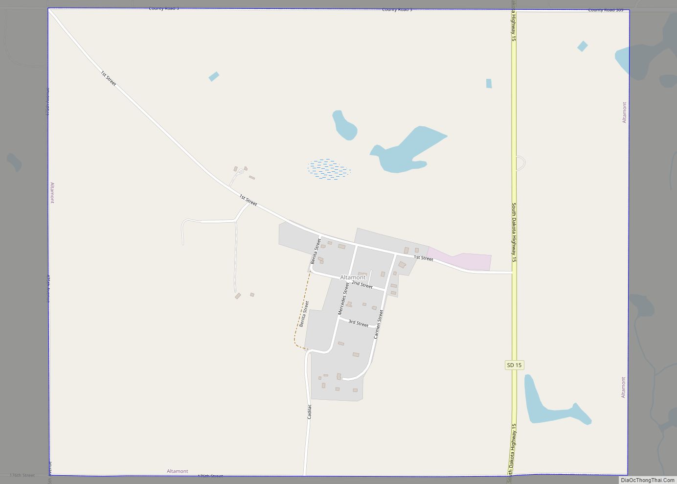 Map of Altamont town, South Dakota