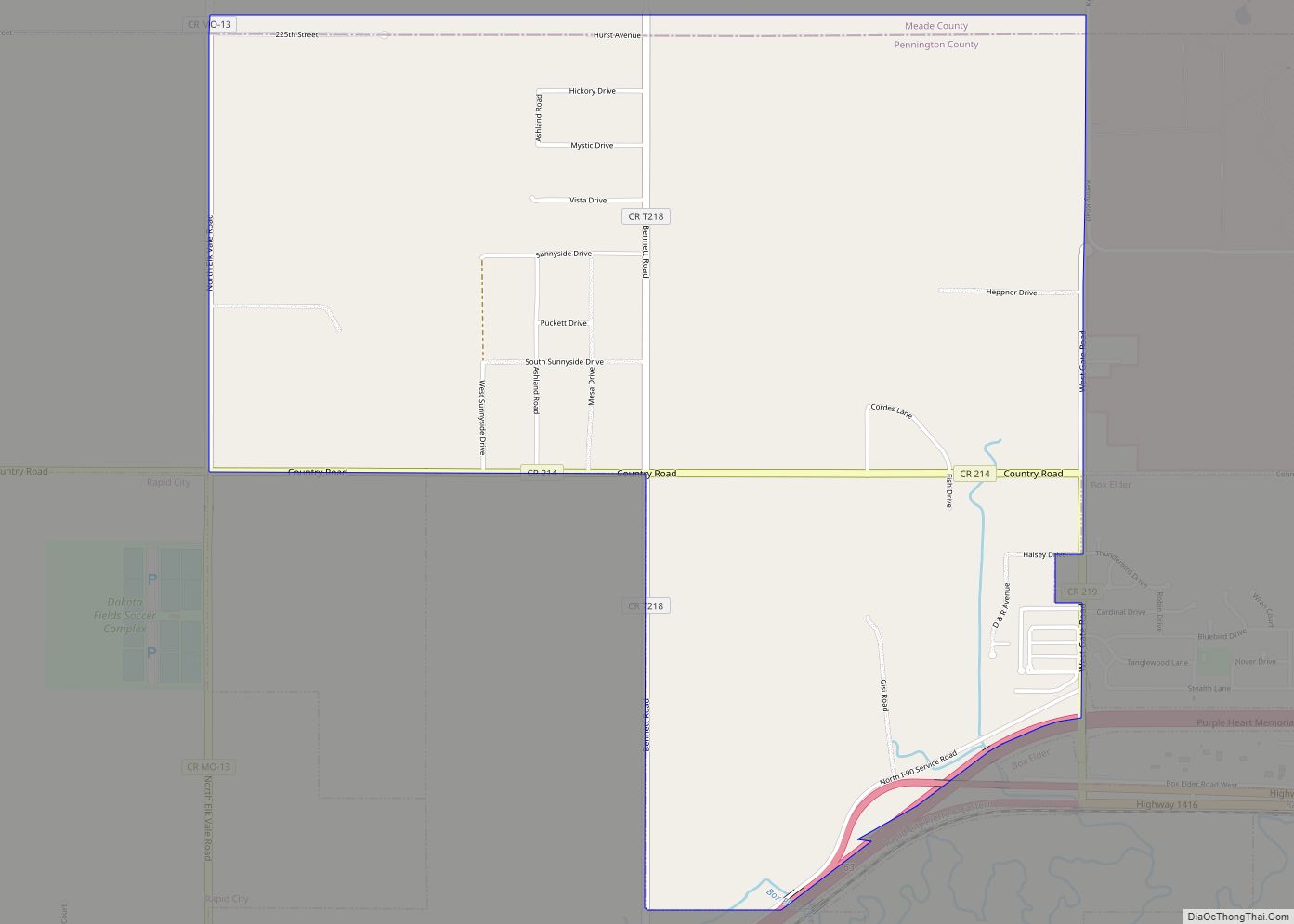 Map of Ashland Heights CDP