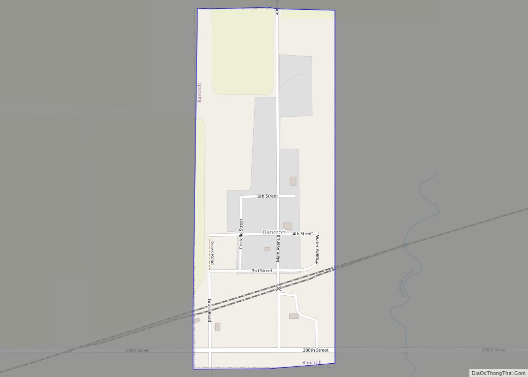 Map of Bancroft town, South Dakota