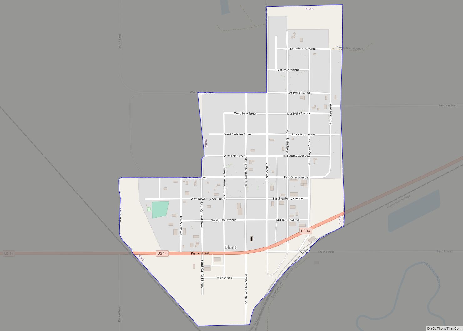 Map of Blunt city