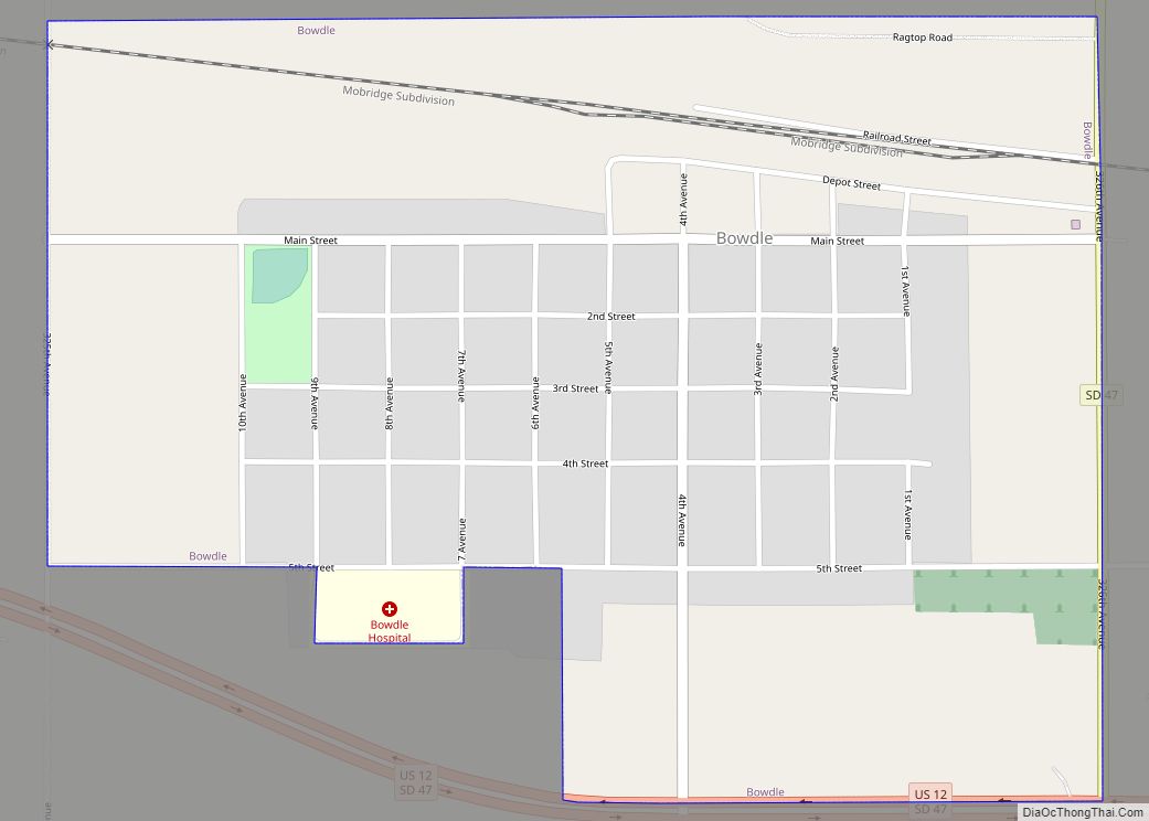 Map of Bowdle city