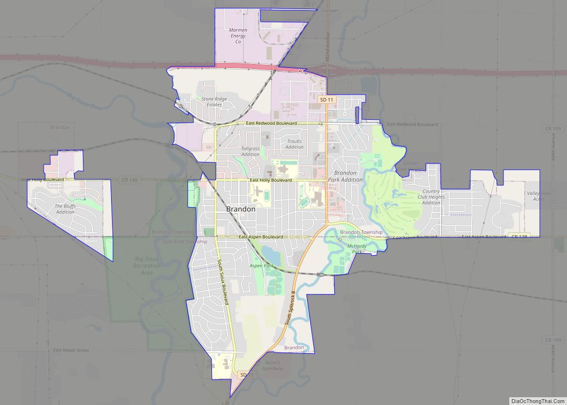 Map of Brandon city, South Dakota