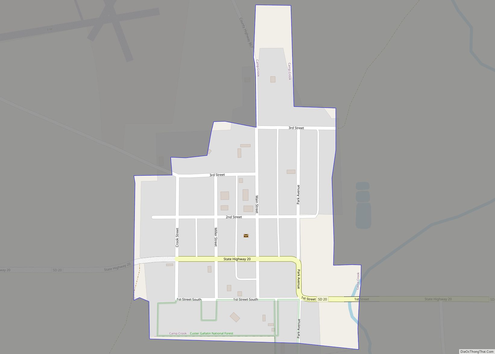 Map of Camp Crook town