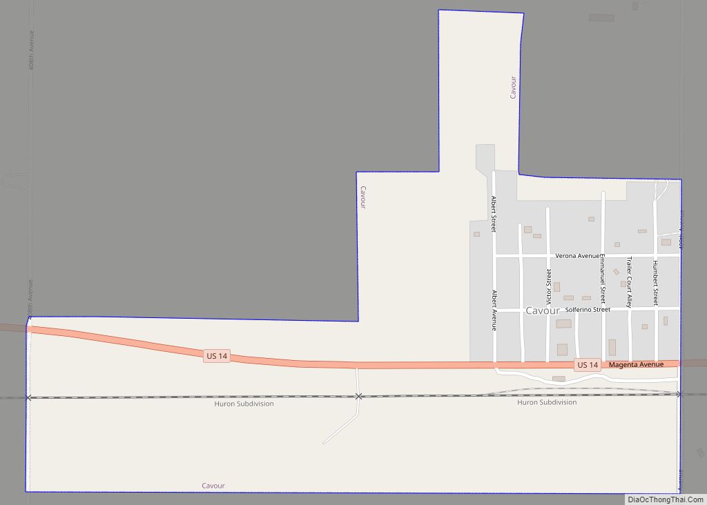 Map of Cavour town