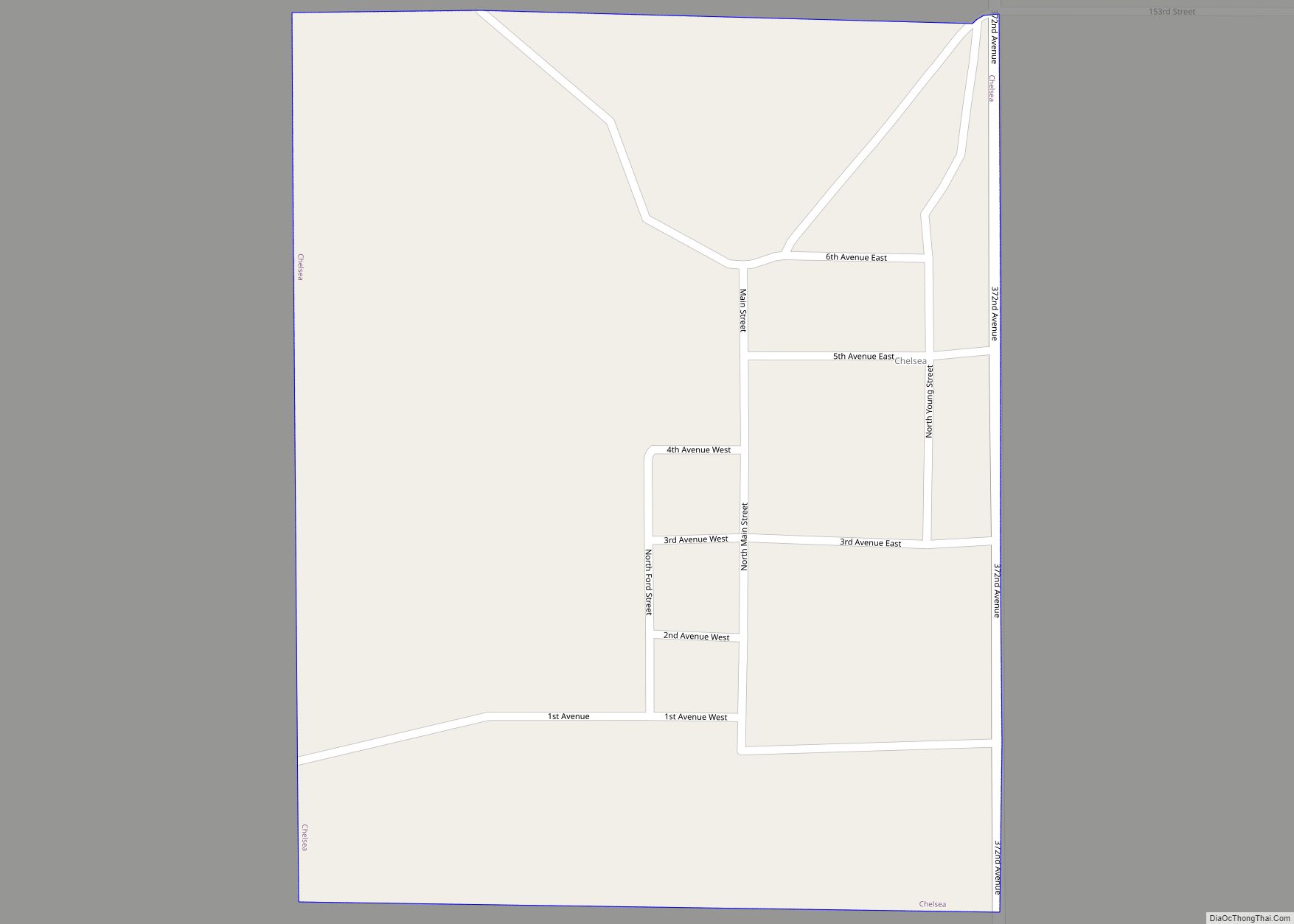 Map of Chelsea town, South Dakota