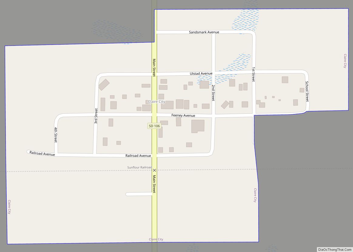 Map of Claire City town