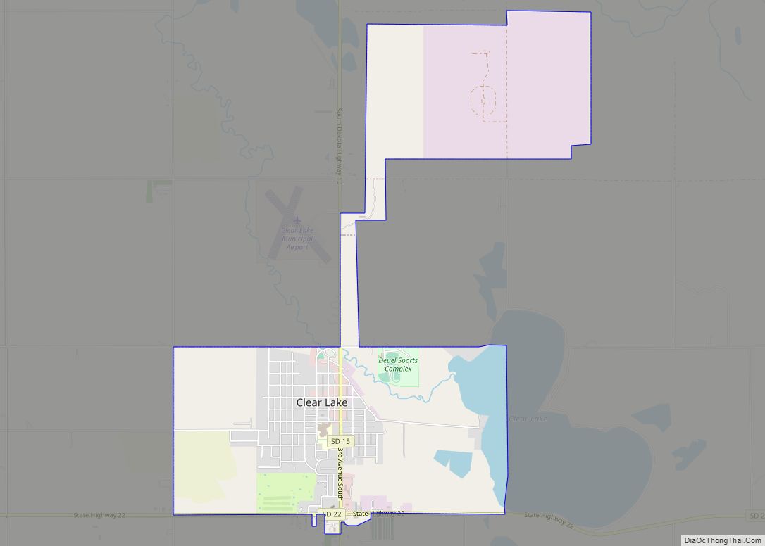 Map of Clear Lake city, South Dakota