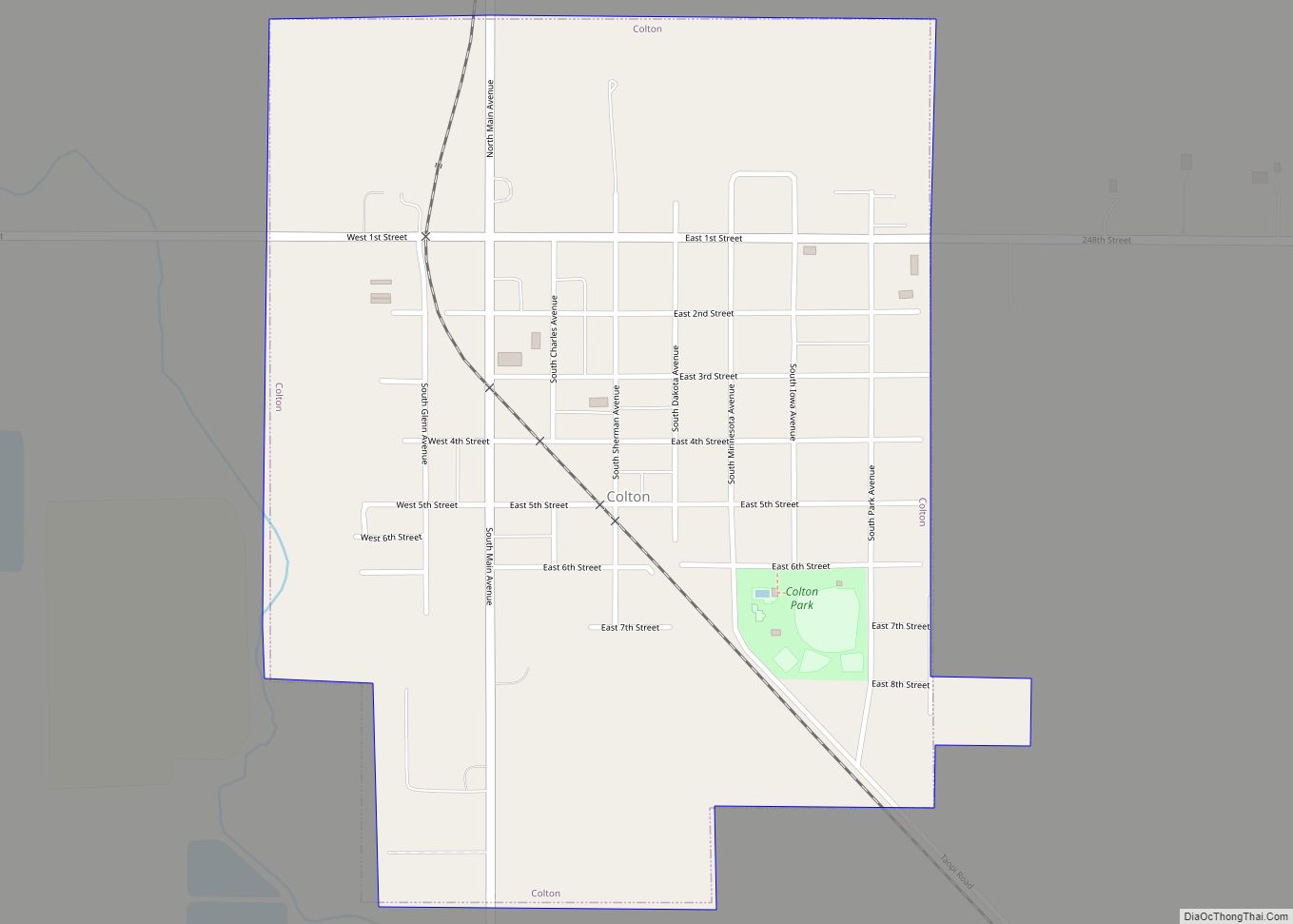 Map of Colton city, South Dakota