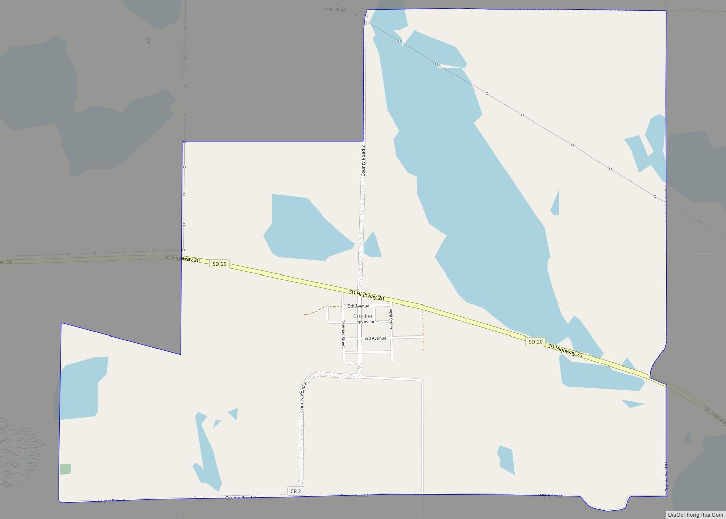 Map of Crocker CDP, South Dakota