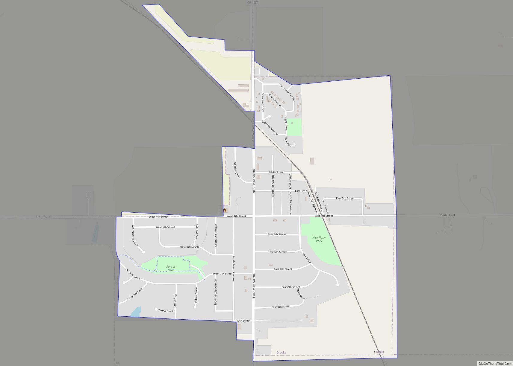 Map of Crooks city