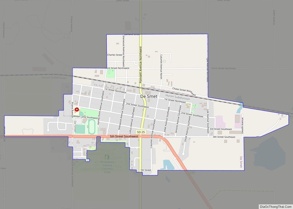 Map of De Smet city, South Dakota