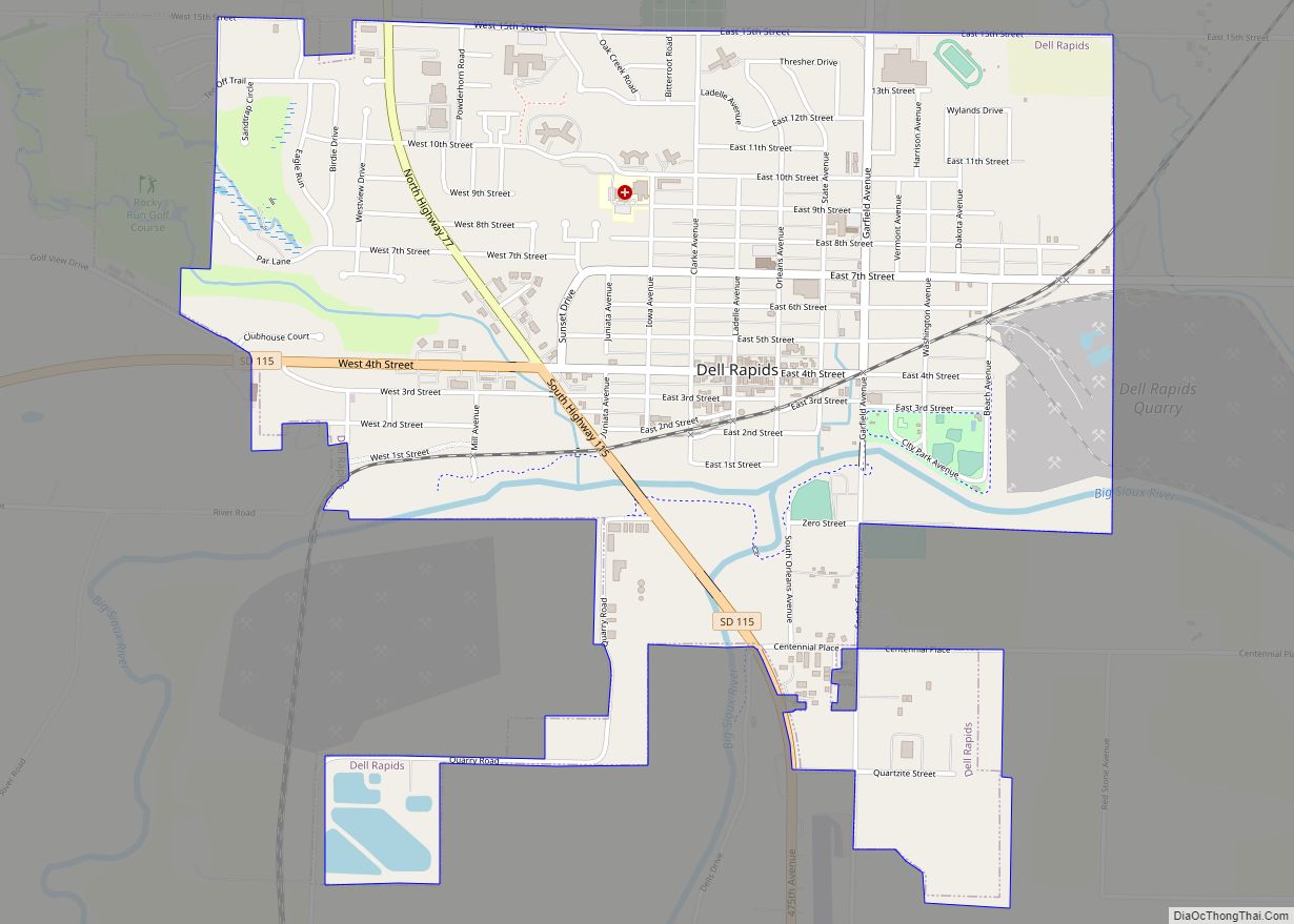 Map of Dell Rapids city