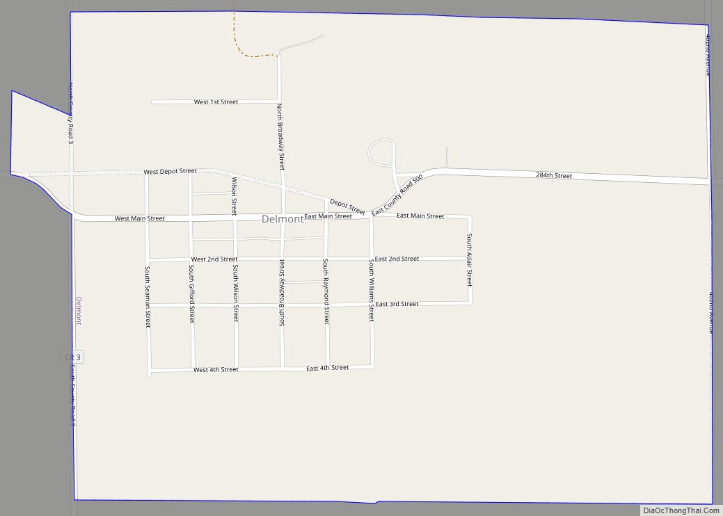 Map of Delmont city, South Dakota