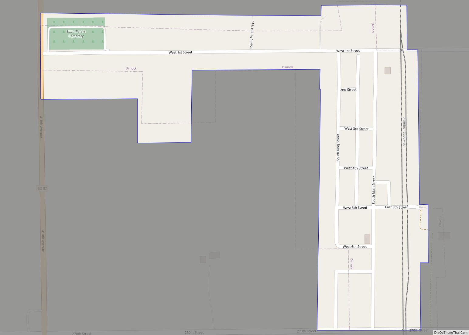 Map of Dimock town