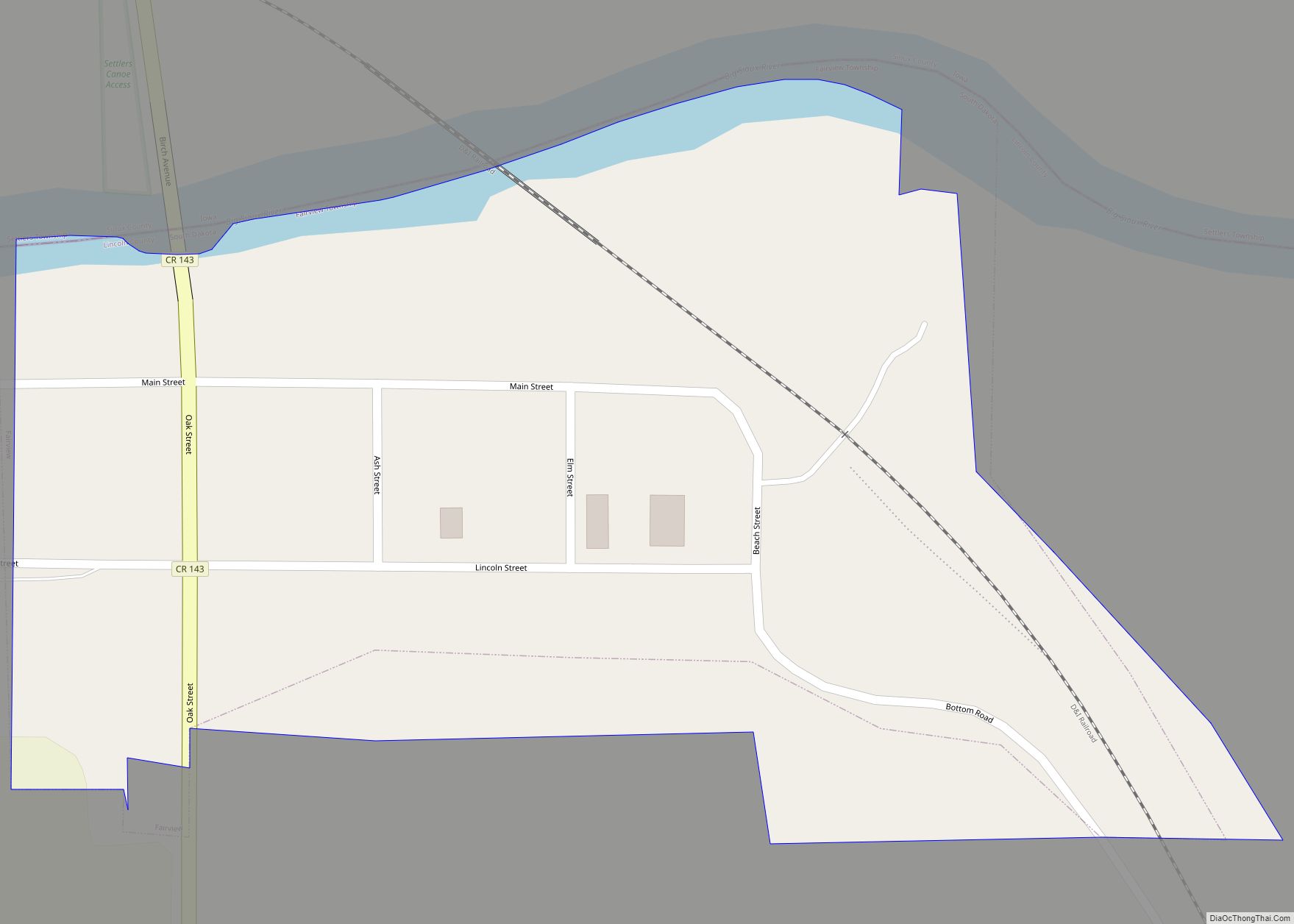 Map of Fairview town, South Dakota