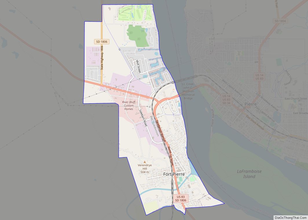 Map of Fort Pierre city