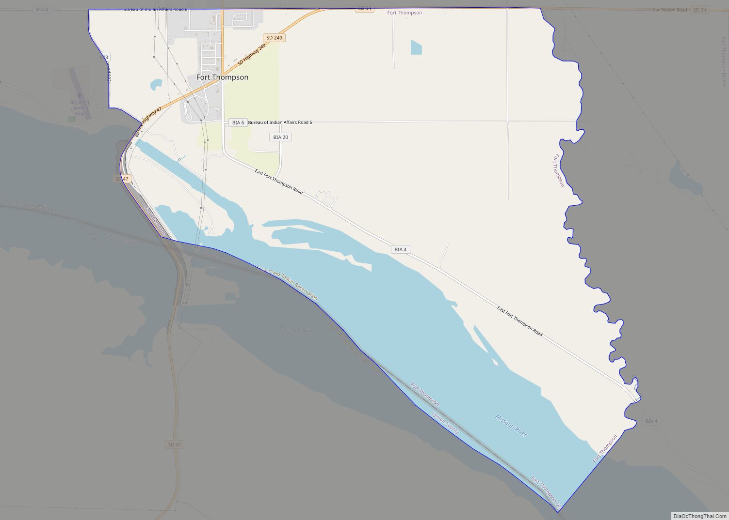 Map of Fort Thompson CDP