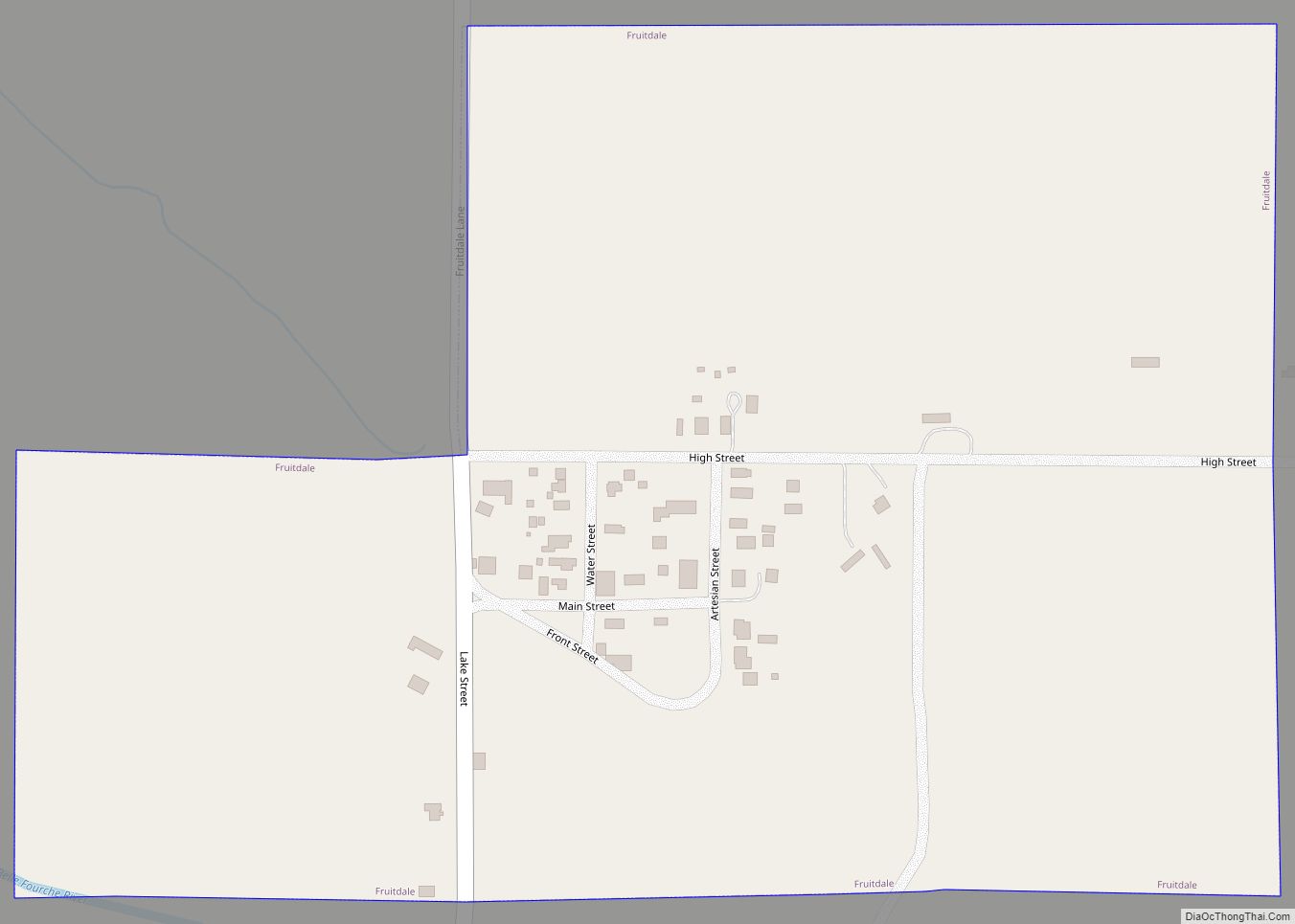 Map of Fruitdale town, South Dakota