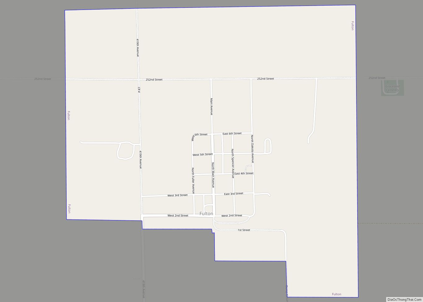 Map of Fulton town, South Dakota