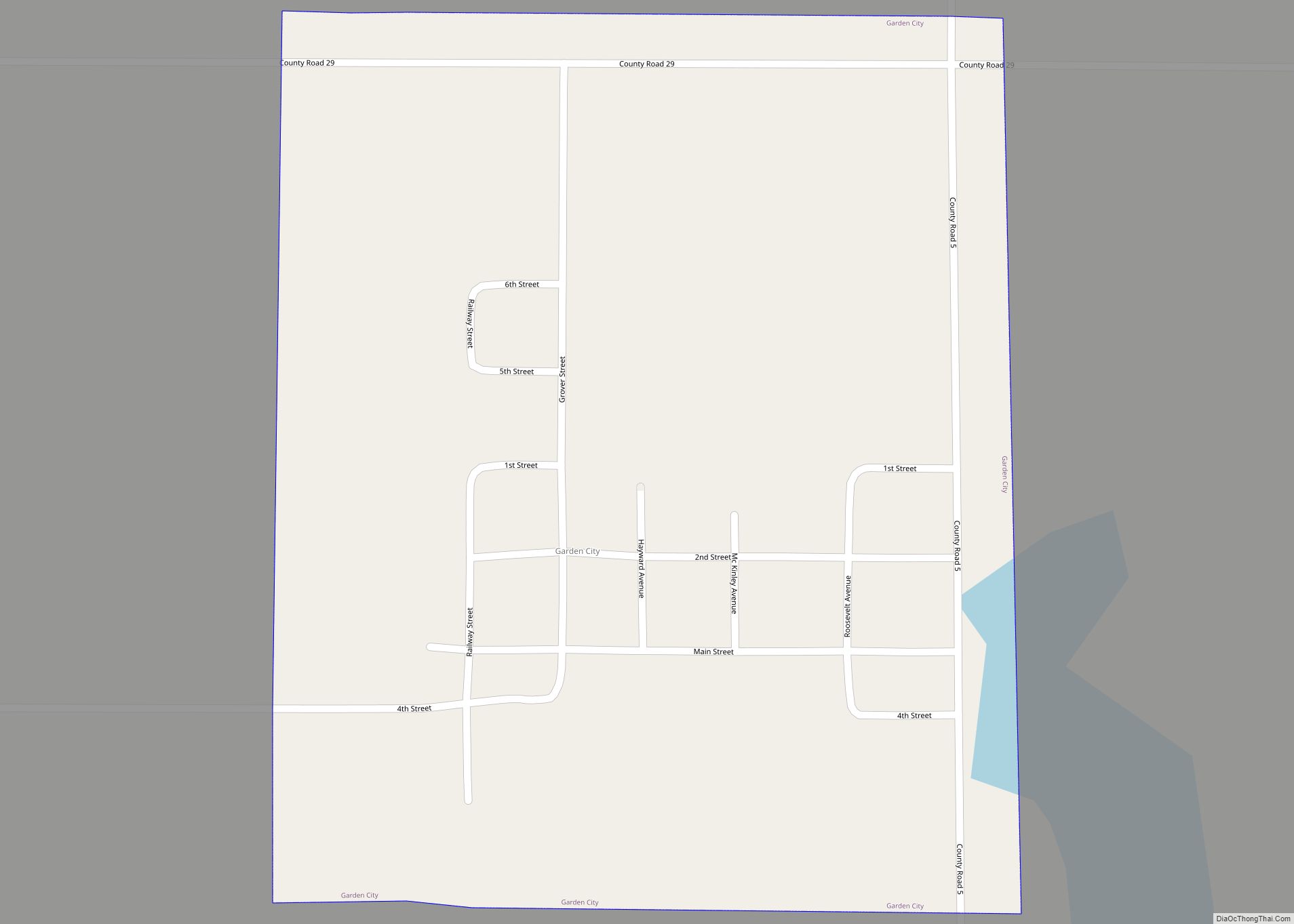 Map of Garden City town, South Dakota