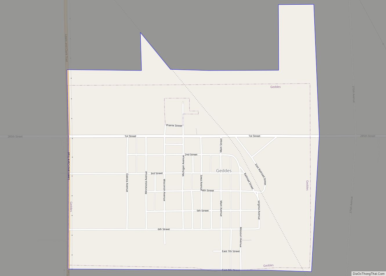 Map of Geddes city